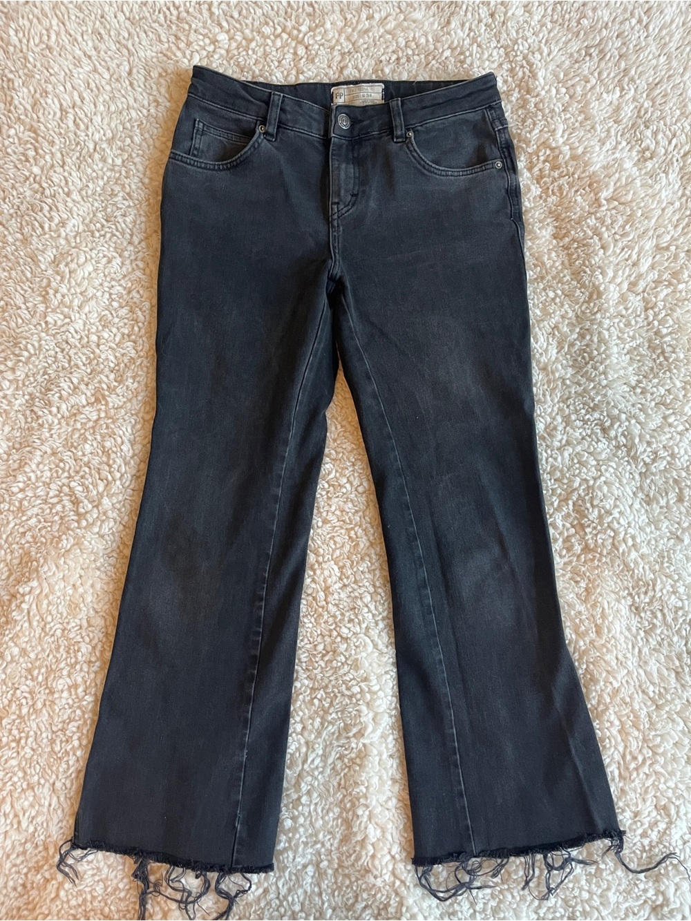 Free People Black Demi Flare Jeans Size 26
